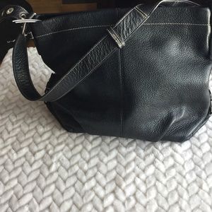 Black leather Coach purse